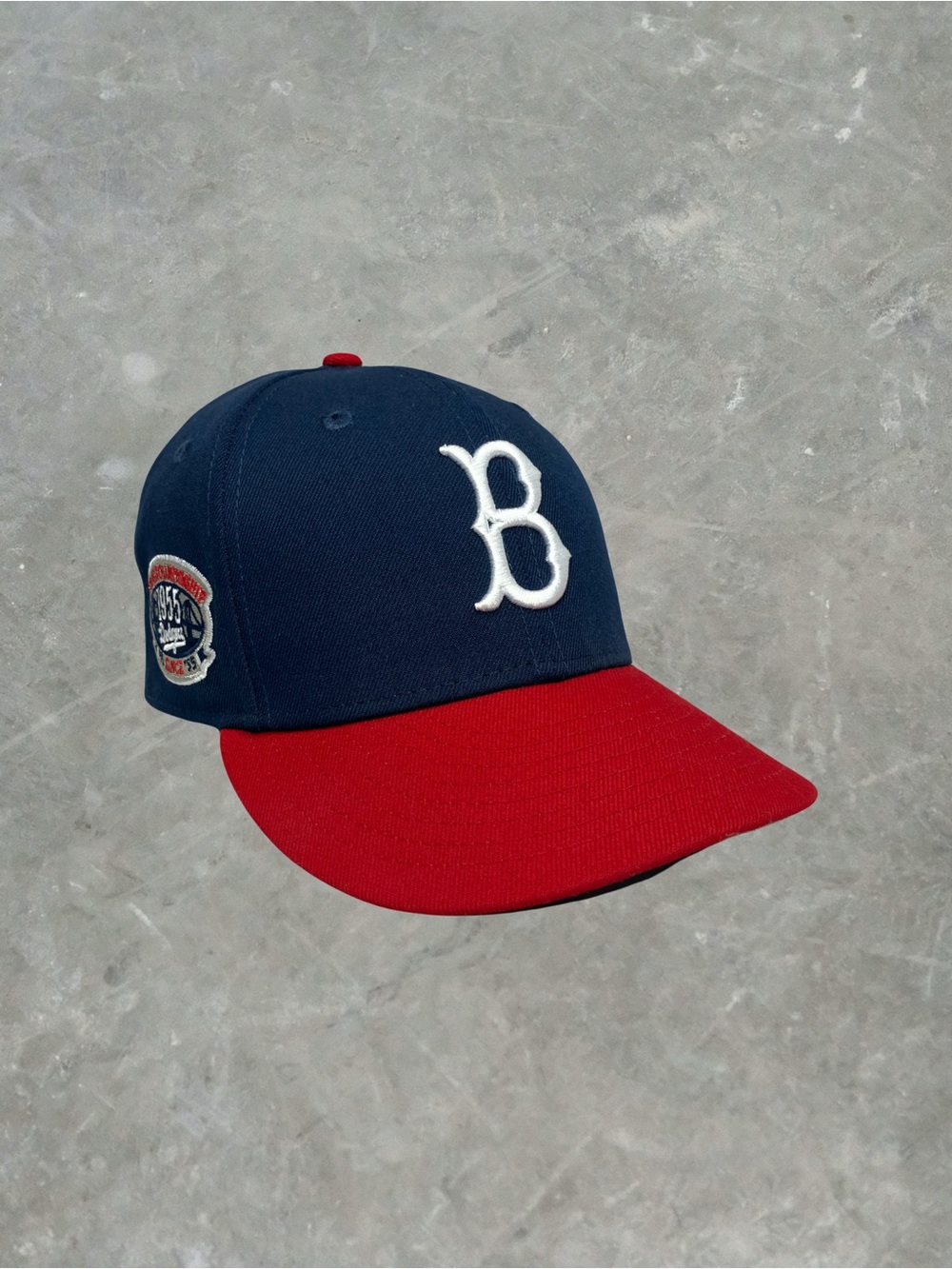 Brooklyn Dodgers New Era 59Fifty Fitted Hat Size 7 1/8 Navy/Red MLB Baseball